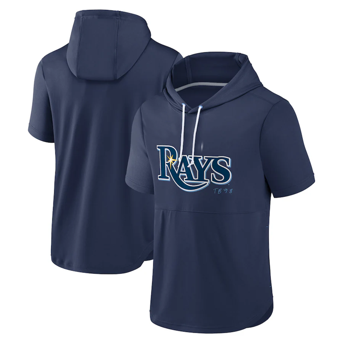 Men's Tampa Bay Rays Navy Sideline Training Hooded Performance T-Shirt